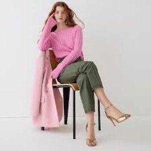 J CREW PINK CABLE KNIT SWEATER SZ XXS